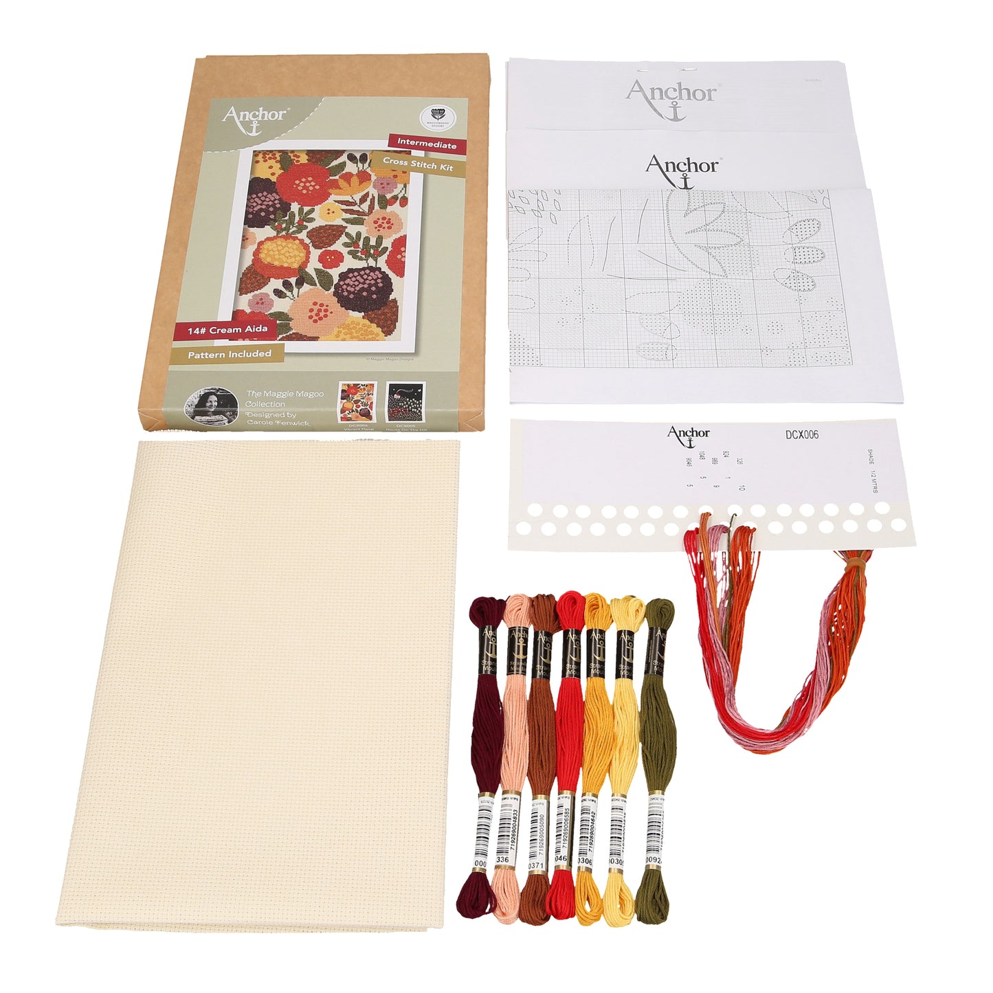 Maggie Magoo Counted Cross Stitch Kit Vibrant Floral
