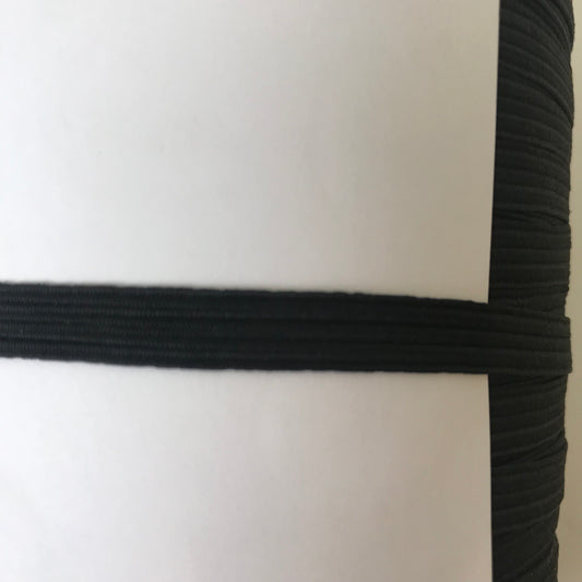 Elastic Braided 10 cord Black 200 metre roll