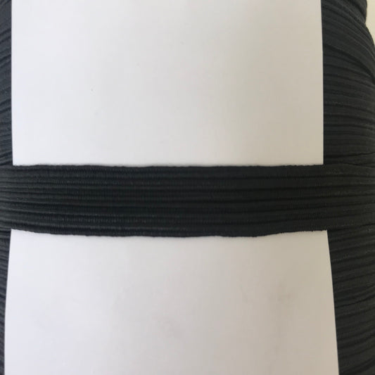 Elastic Braided 16 cord Black 100 metre roll