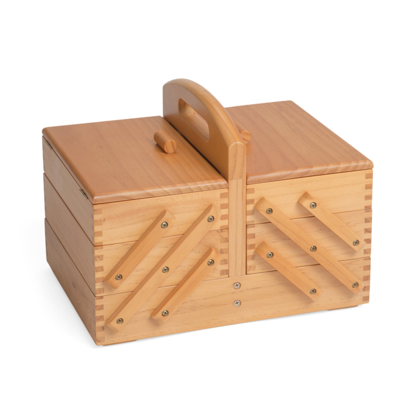 Hobby Gift 3 Tier Cantilever Pine Wood Sewing Box