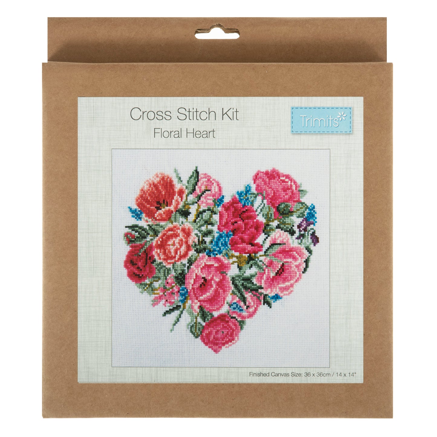 Trimits Counted Cross Stitch Kit Large Floral Heart