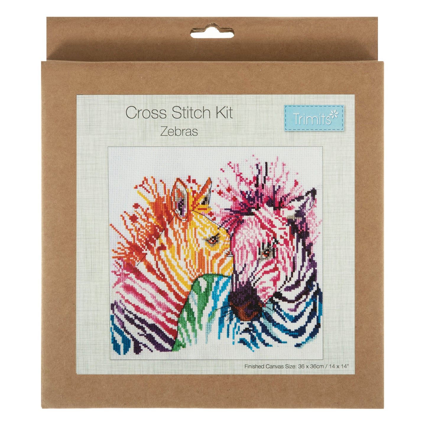 Trimits Counted Cross Stitch Kit Large Zebras