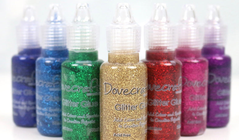 Dovecraft Glitter Glue Brights CDU 64 Pieces 20ml