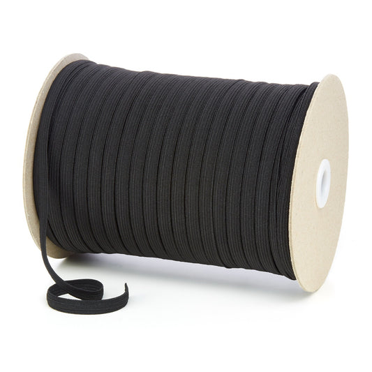 Elastic Braided 10 cord Black 200 metre roll