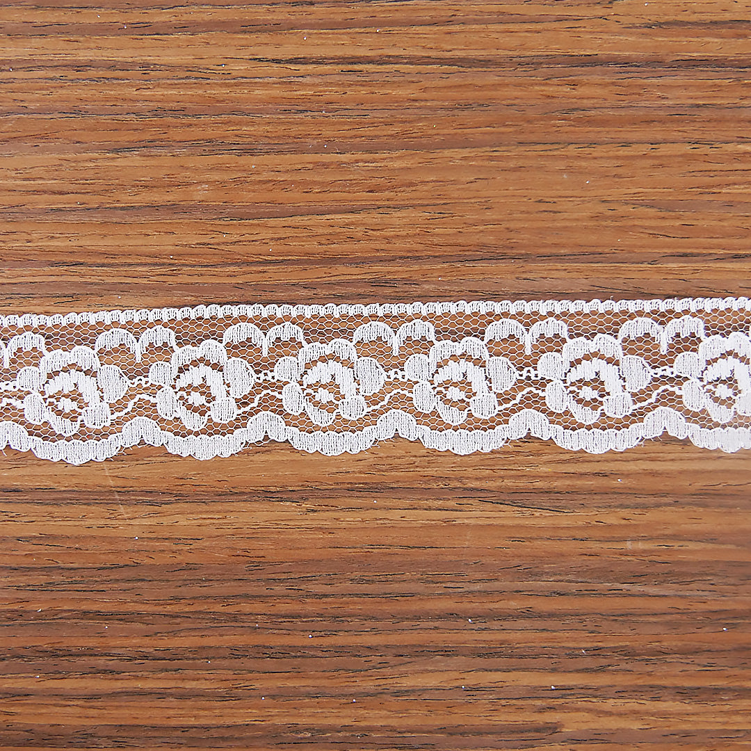 Lace Rose Design 1.25" wide White 200 metre reels