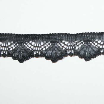 Lace Shell Design 1" wide Black 100 metre reels