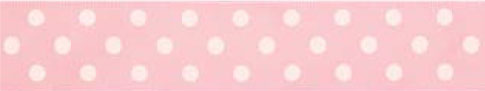 Polka Dot Ribbon White on Pink 10mm x 20 metres