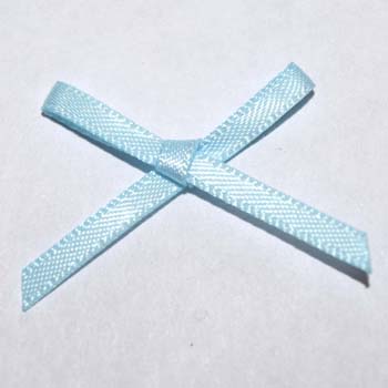 Satin Bows 3mm Pale Blue pack 100