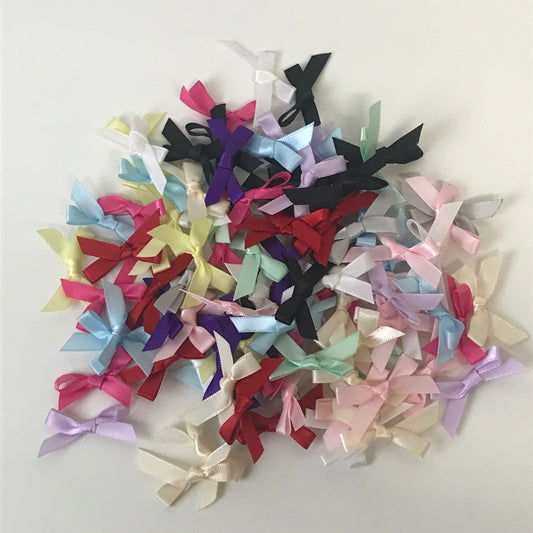 Satin Bows 6mm Assorted pack 100
