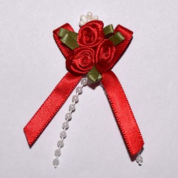 Ribbon Rose Cluster Red pack 20