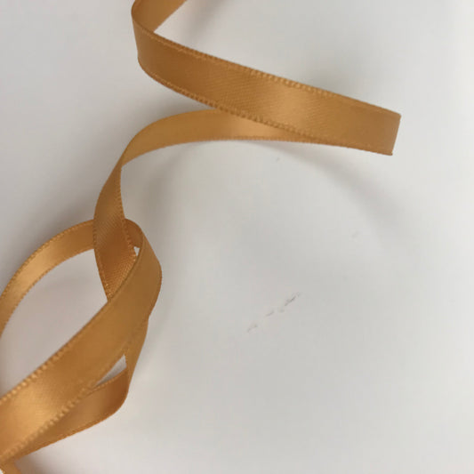 Double side Satin 6mm Ribbon 20 metre reel Old Gold