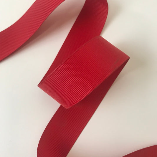 Grosgrain Ribbon Red 25mm x 20 metre reel