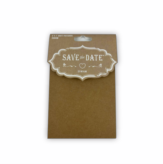 Save the Date 5x7inch Kraft Postcards - 250gsm