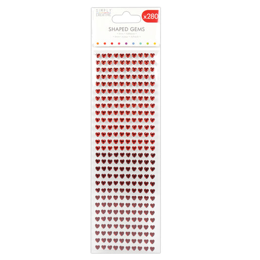 Simple Creative 6mm Heart Gems - Reds - 280 Pieces