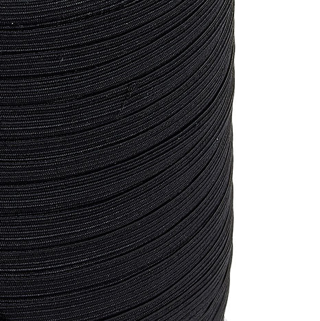 Elastic Braided 16 cord Black 100 metre roll