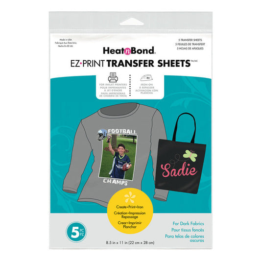 Thermoweb HeatnBond EZ Print Transfer Sheets Dark 5PK
