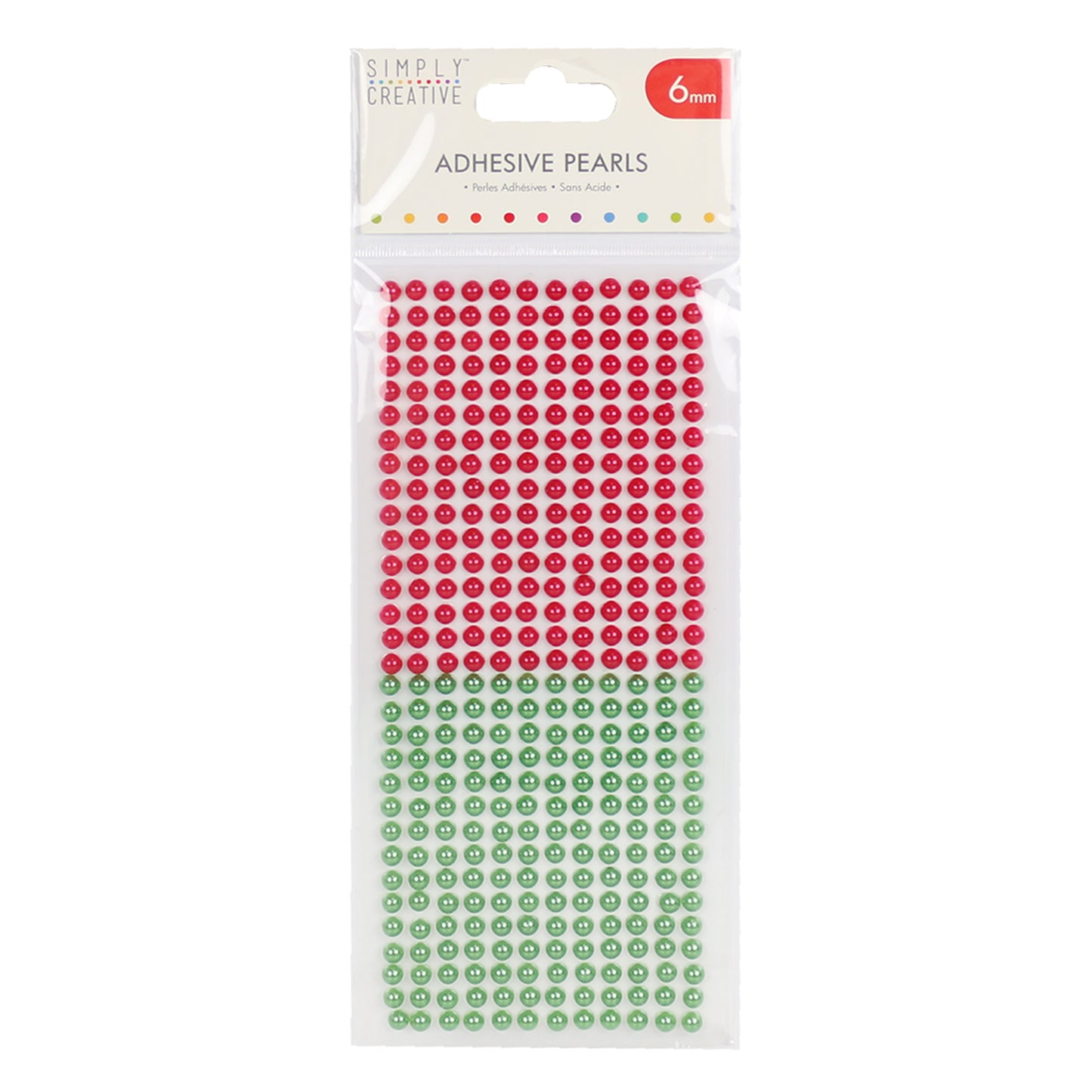 Simply Creative 6mm Pearls - 372 Pack Red / Green