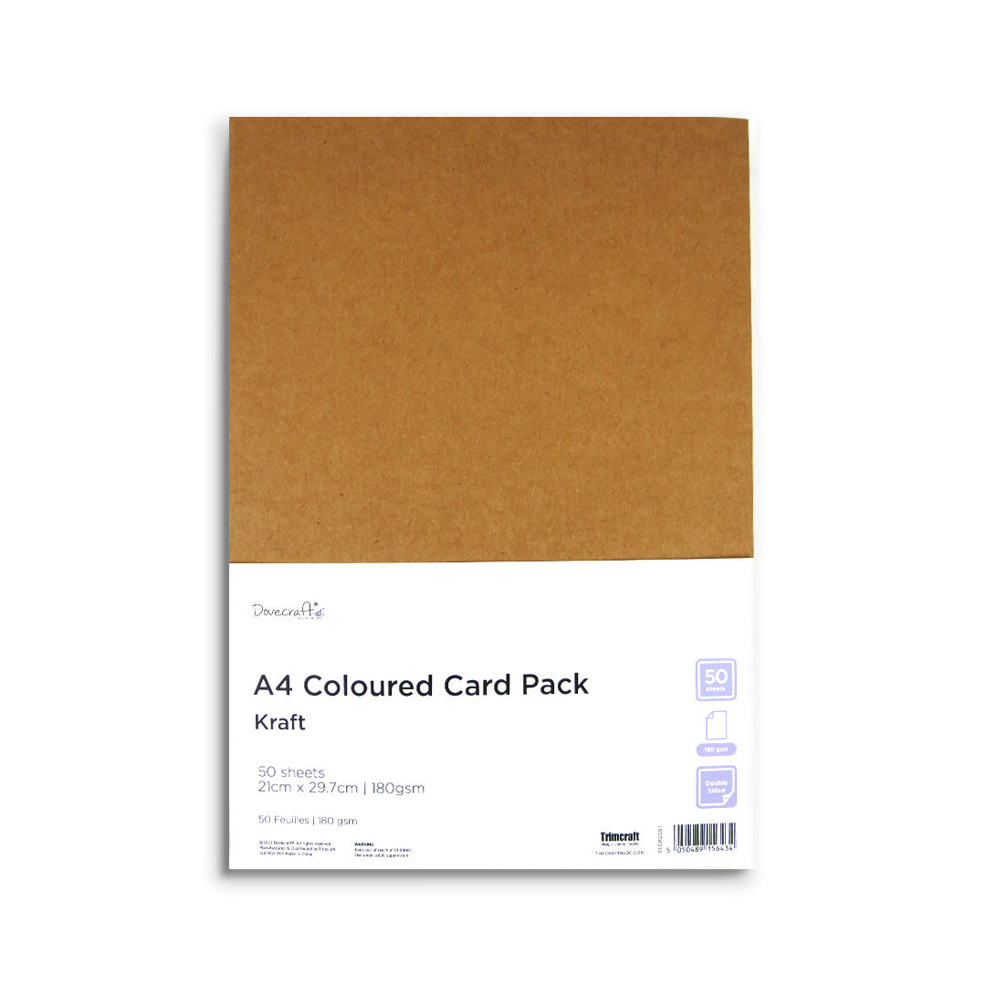 DCCRD007 Dovecraft - A4 Coloured Card Pack - Kraft - Product Image.jpg