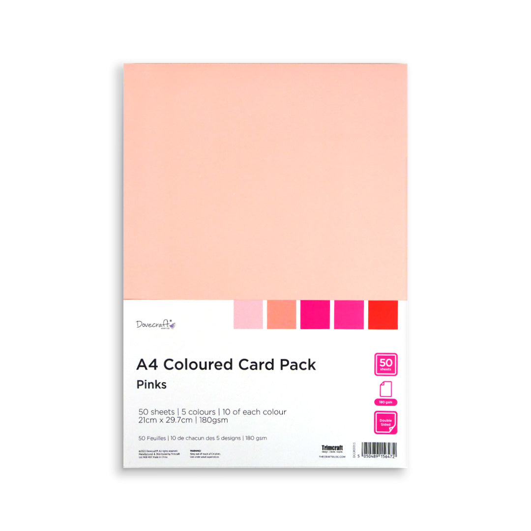 DCCRD011 Dovecraft - A4 Coloured Card Pack - Pinks - Product Image.jpg