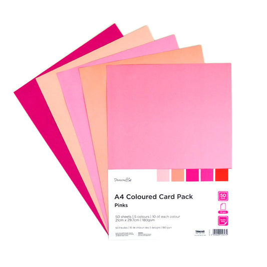 DCCRD011 Dovecraft - A4 Coloured Card Pack - Pinks - Product Image 2.jpg