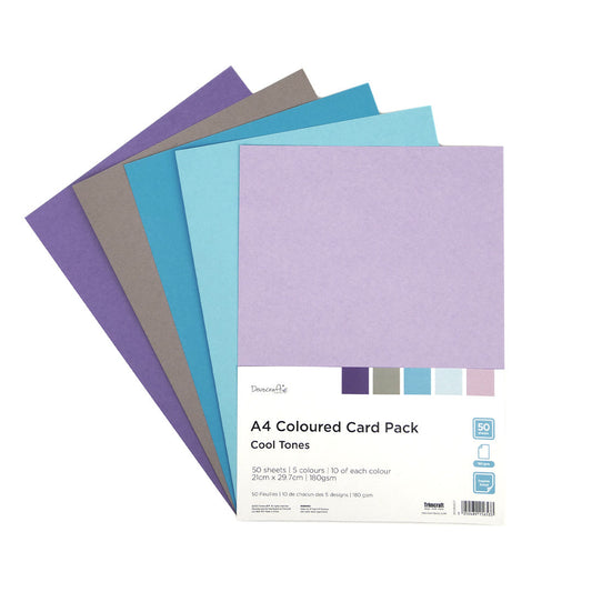 DCCRD017 Dovecraft - A4 Coloured Card Pack - Cool Tones - Product Image 2.jpg