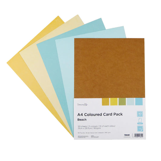 DCCRD018 Dovecraft - A4 Coloured Card Pack - Beach - Product Image 2.jpg