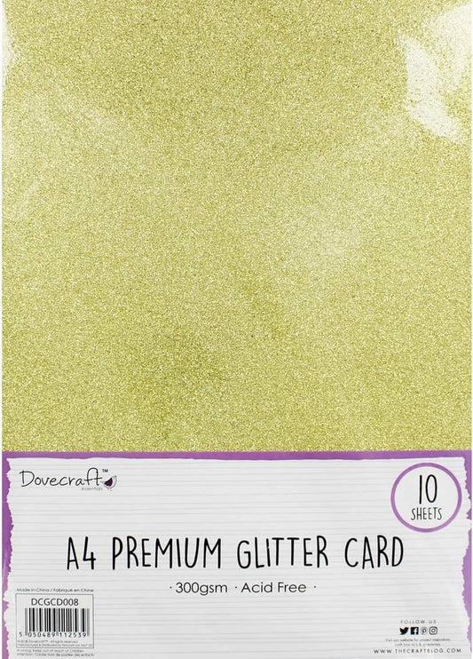 A4 Glitter Card Gold 300gsm 10 Sheets