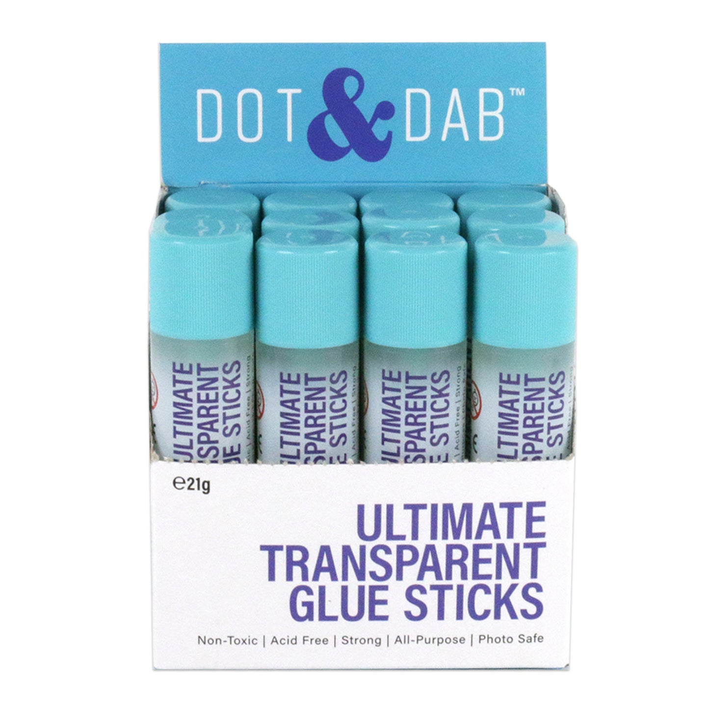 Dot & Dab Transparent Glue Stick CDU x12 21g