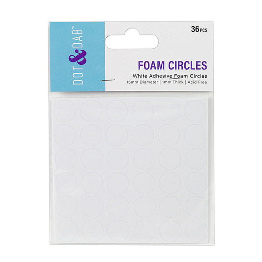 Dot & Dab Adhesive Foam Circles 1mm x 15mm diameter 36 Pieces