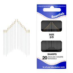 Essentials Hand Sewing Needles Sharps 3/9 box 10 sleeves