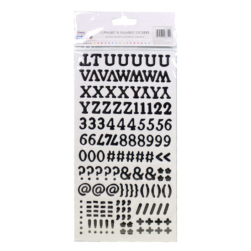 Simply Creative Alphabet & Number Stickers - Traditional Chipboard Black